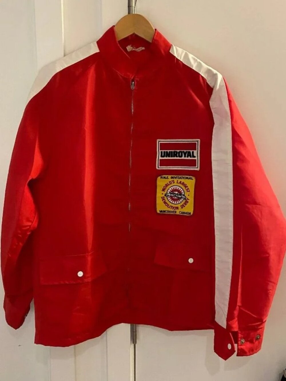 Vintage Vancouver demolition derby patch uniroyal windbreaker size medium
